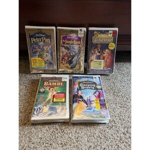Disney VHS Lot Of‎ 5 Masterpiece Collection Movies Sealed Peter Pan Bambi Plus
